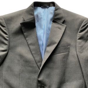 Tommy Hilfiger ModernFit Gray Pinstripe Blazer 38R